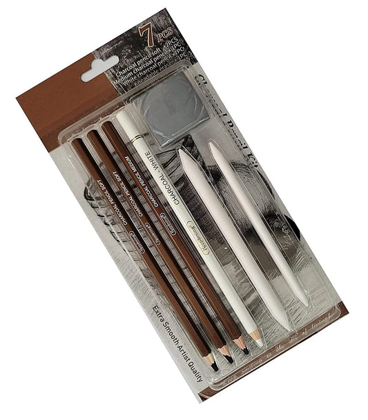 Artpark Keep Smiling Charcoal Pencil Kit of 7 Pcs