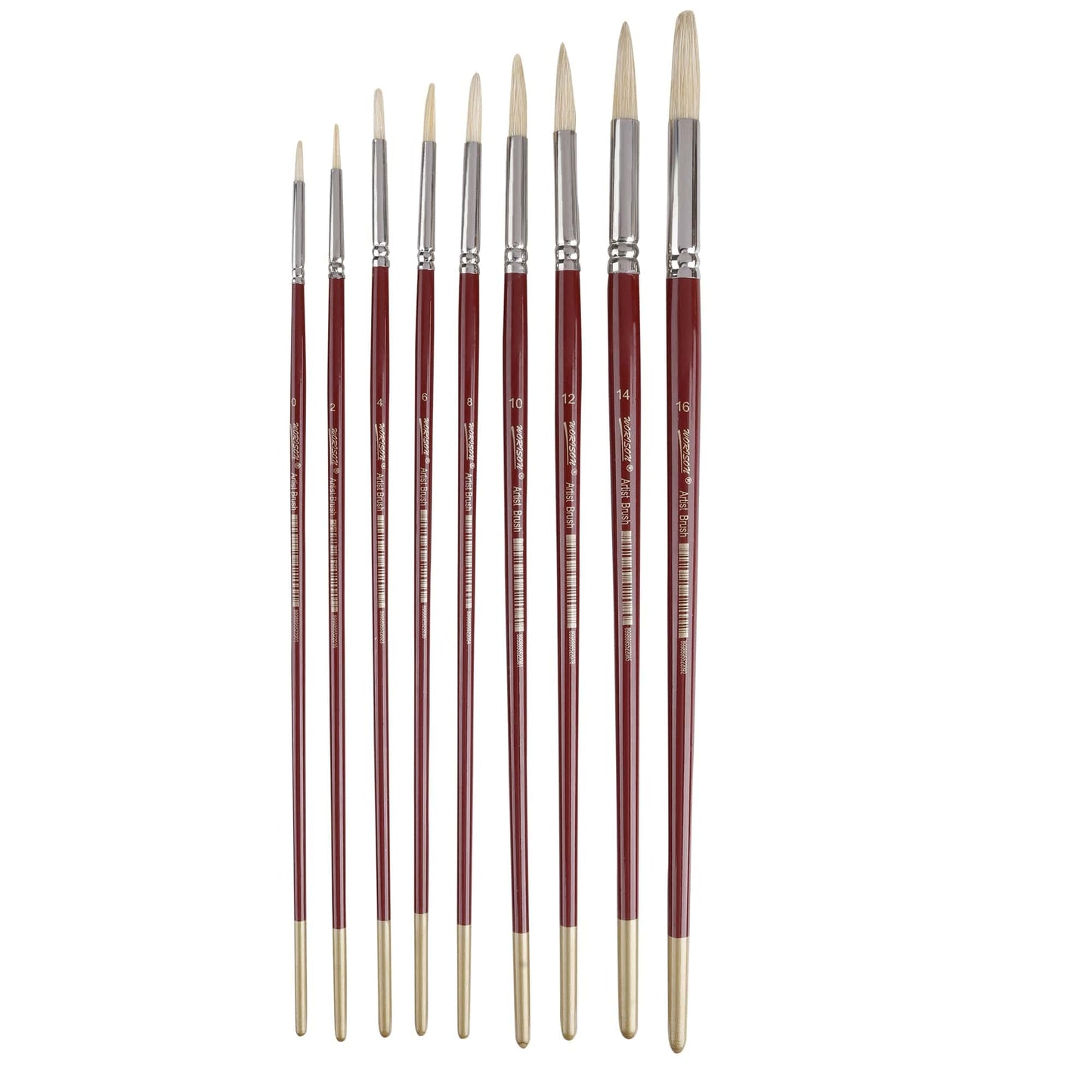 Artpark Hog Hair Long Handel Round Artist Brush Set of 9