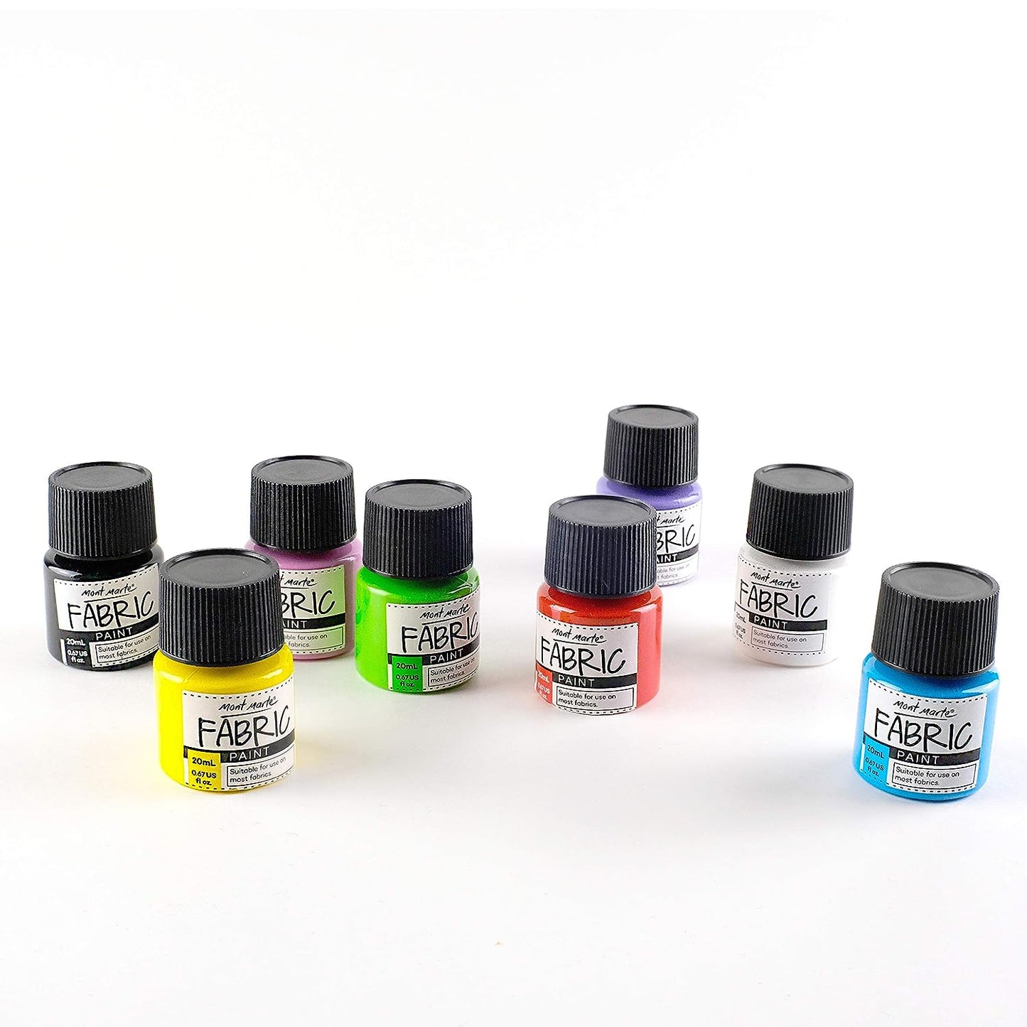 Mont Marte Fabric Paint Set - 8 Pieces x 20ml - Permanent Textile Paints