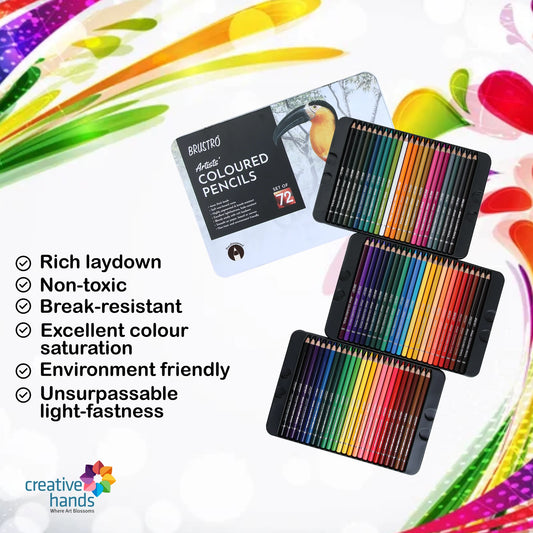BRUSTRO COLOURED PENCILS SET OF 72