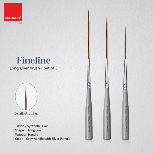 Isomars Fineline Long Liner Brush - Set of 3 FLL-3