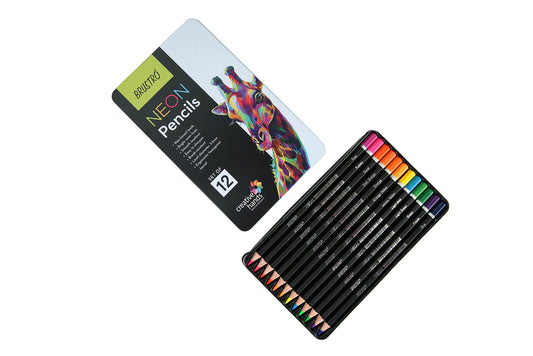 BRUSTRO COLOURED PENCILS NEON SET OF 12