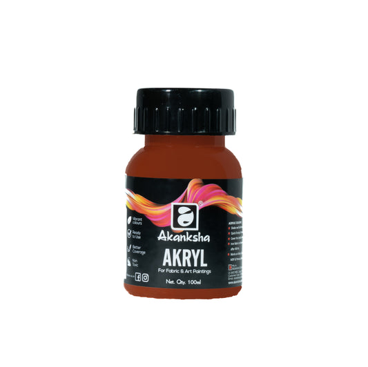 AKANKSHA ACRYLIC COLOUR 100ML BURNT SINNA