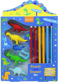 AP DINOSAUR CLUB PENCIL AND ERASER SET