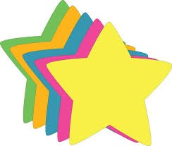 AP NEON CRAFT PAPER STAR SHAPES CUT OUT