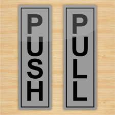 AP SIGN M AC PULL & PUSH S S STICKER SET