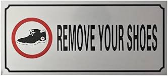 AP SIGN M AC REMOVE YOUR SHOES STICKER SET OF 2