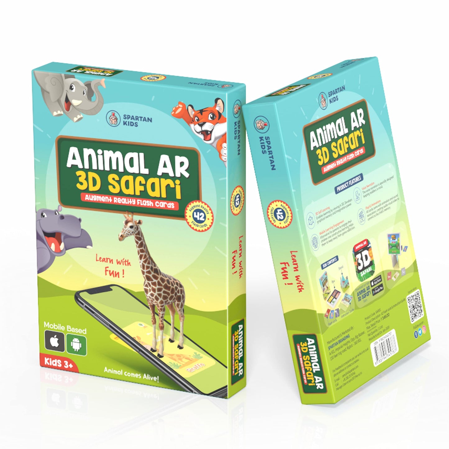 ARTPARK SPARTAN KIDS ANIMAL AR 3D SAFARI 42 FLASH CARD