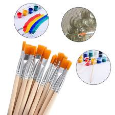 ARTIST WOOD BRUSH FLAT SET OF 6