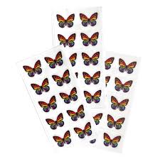 ARTPARK TRANSPERENT PVC FLOWER STICKER BUTTERFLY 10PCS