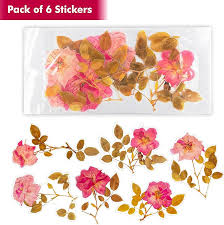 ARTPARK TRANSPERENT PVC FLOWER STICKER DRY NATURAL 1 6PCS