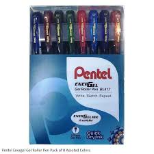 Pentel Colour Roller Gel Pen Set - Pack of 8 (Multicolour)