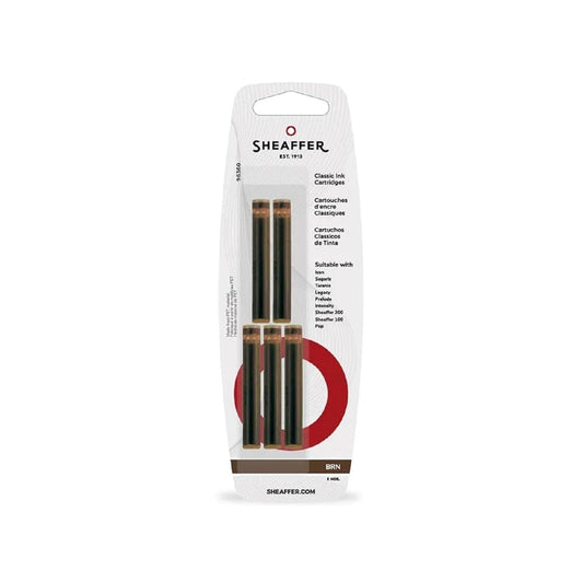 SHEAFFER CARTRIDGE SET OF 5 BROWN