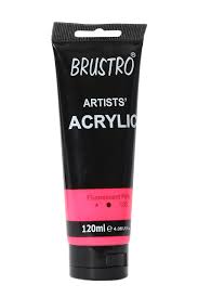 BRUSTRO ACRYLIC TUBE 120ml FLORESCENT PINK