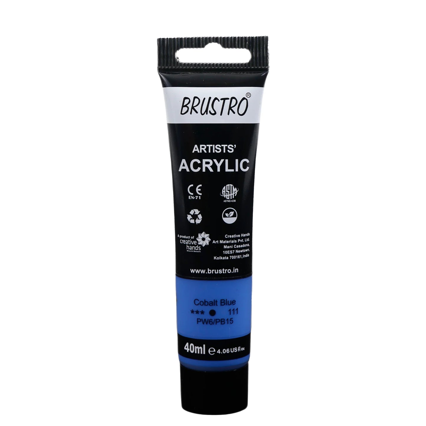 BRUSTRO ACRYLIC TUBE 40ML COBALT BLUE 111