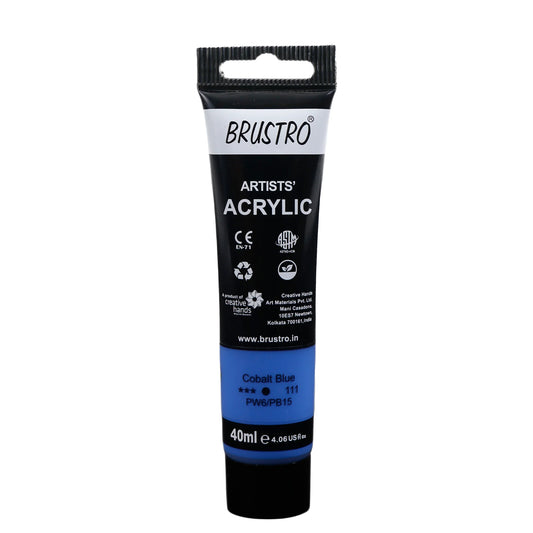 BRUSTRO ACRYLIC TUBE 40ML COBALT BLUE 111