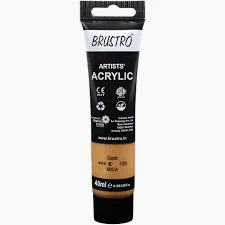 BRUSTRO ACRYLIC TUBE 40ML GOLD 120