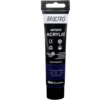 BRUSTRO ACRYLIC TUBE 40ML PRUSSIAN BLUE 112