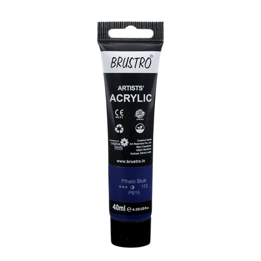 BRUSTRO ACRYLIC TUBE 40ML PTHALO BLUE 113