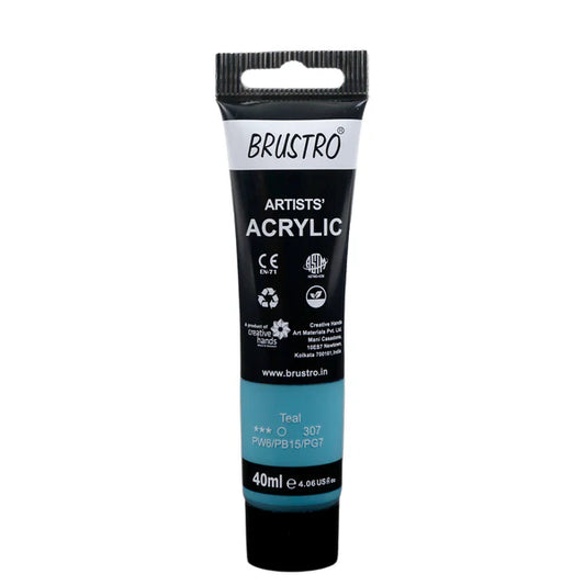 BRUSTRO ACRYLIC TUBE 40ML TEAL 307