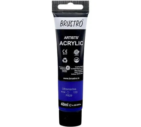 BRUSTRO ACRYLIC TUBE 40ML ULTRAMARINE 110