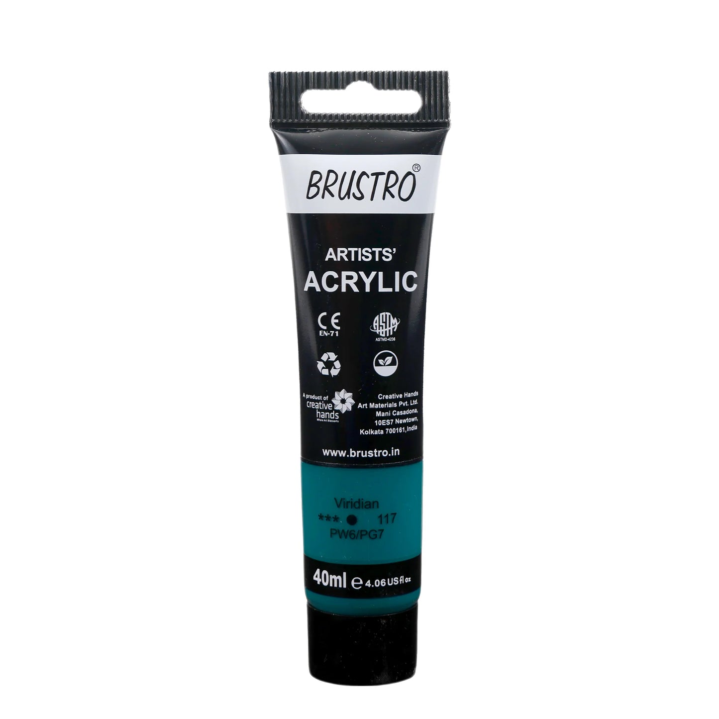 BRUSTRO ACRYLIC TUBE 40ML VIRIDIAN 117