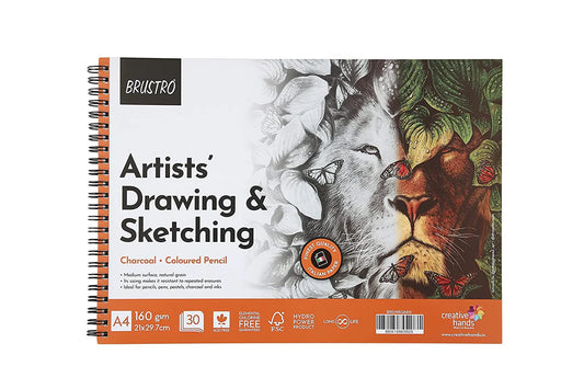 BRUSTRO ARTIST DRAWING BOOK WIRO A4 30SHEET 160 GSM