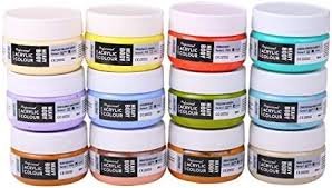 BRUSTRO ARTIST HEAVY BODY ACRYLIC COLOUR PASTEL 12 COL. ,50ML