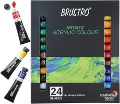 BRUSTRO ARTISTS ACRYLIC COLOUR SET OF 24*12ML