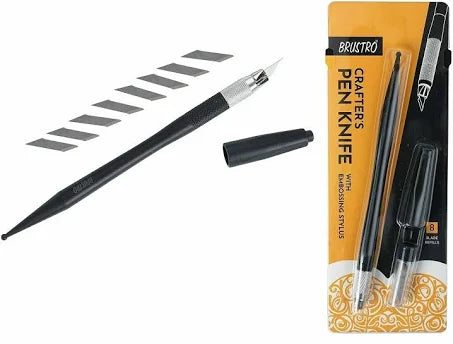 BRUSTRO CRAFTER'S PEN KNIFE WITH 8 BLADES