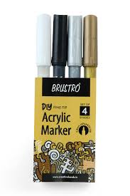 BRUSTRO DIY ACRYLIC MARKER SET OF 4 FINE