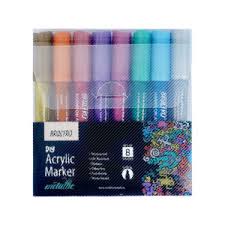 BRUSTRO DIY ACRYLIC MARKER SET OF 8 2MM