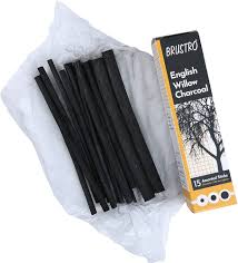 BRUSTRO ENGLISH WILLOW CHARCOAL 15 ASSORTED STICKS