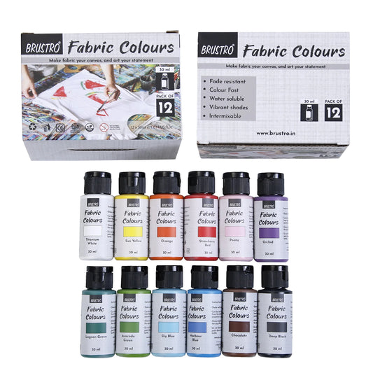 BRUSTRO FABRIC COLOR SET OF 12