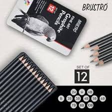 BRUSTRO FINE ART GRAPHITE PENCILS SET OF 12