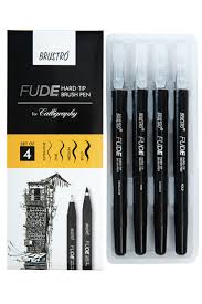 BRUSTRO FUDE HARD-TIP BRUSH PEN BLACK INK