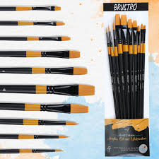 BRUSTRO GOLD TAKLON BRUSH SET OF 10