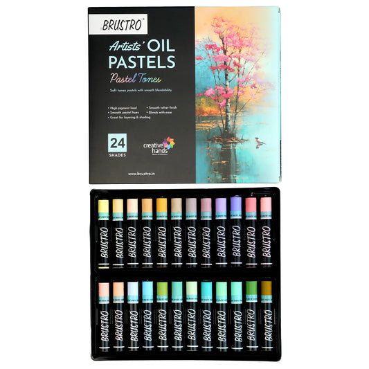 BRUSTRO OIL PASTELS SET OF 24 PASTEL TONES