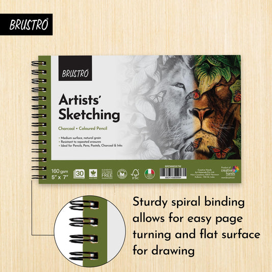 BRUSTRO SKETCHING WIRO PAD 160 GSM 5*7 30 SHT