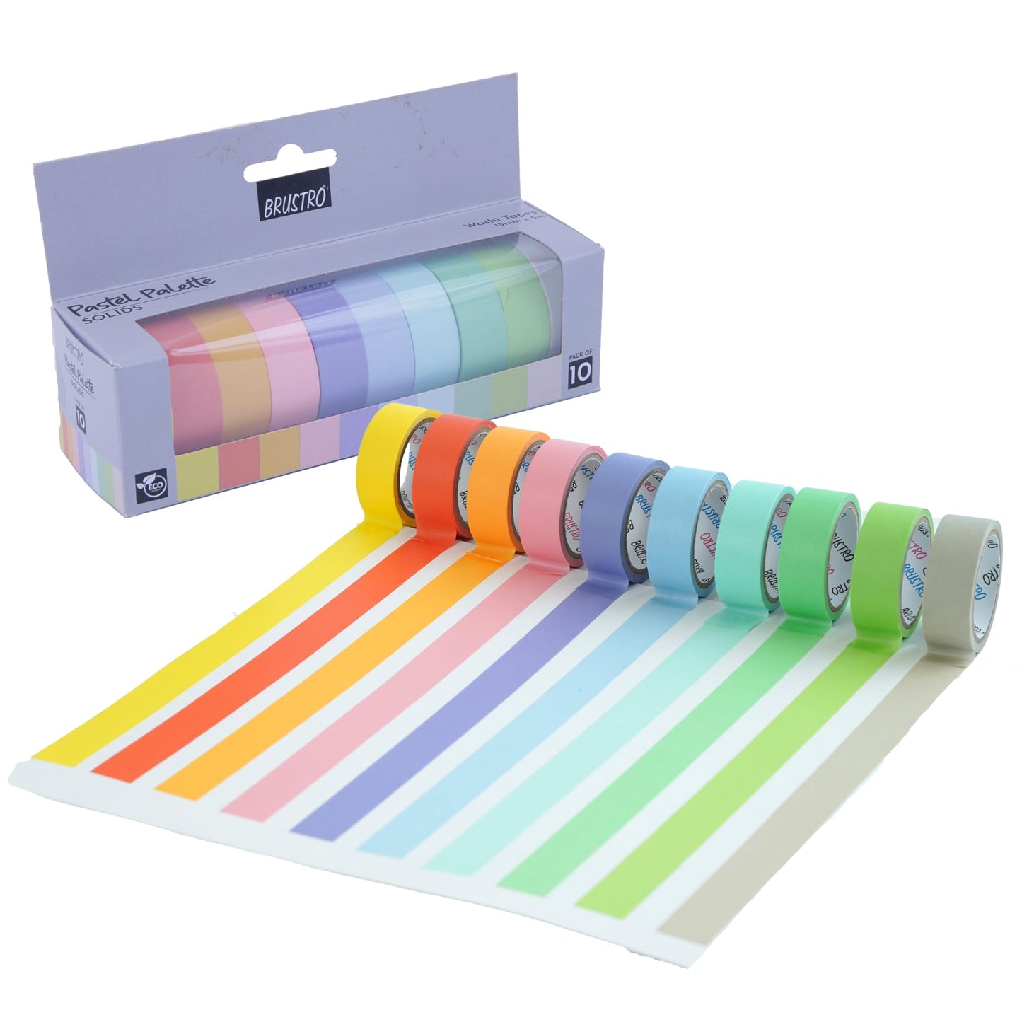 BRUSTRO WASHI TAPEPASTEL PALETTE SET OF 10