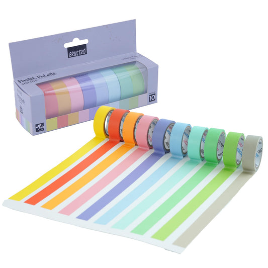 BRUSTRO WASHI TAPEPASTEL PALETTE SET OF 10