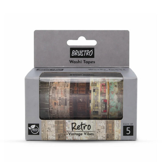 BRUSTRO WASHI TAPE RETRO SET OF 5