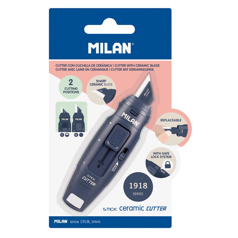 Milan STICK ceramic blade cutter 1918 series, navy blue