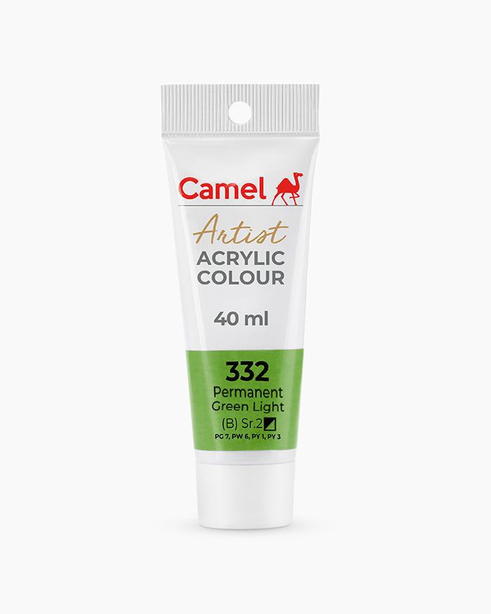 CAMEL ARTIST ACRYLIC COLOR 40 ML 332 PERMANENT GREEN LIGHT