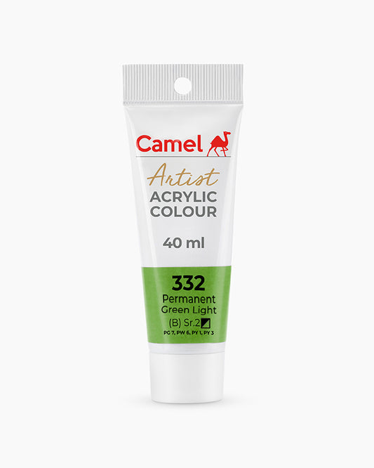 CAMEL ARTIST ACRYLIC COLOR 40 ML 332 PERMANENT GREEN LIGHT