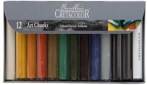 CRETACOLOR ART CHUNKEY COLORED CHARCOAL SET OF 12+1 FREE