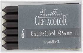 CRETACOLOR GRAPHITE 5.6mm LEAD PACK OF 6 (2B)