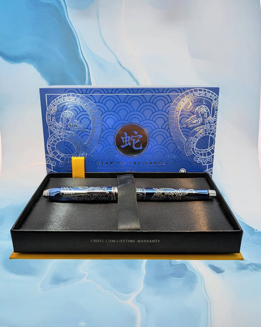 CROSS AT0045-76 TOWNSEND SNAKE BLUE LACQUER ROLLER PEN