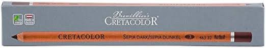 Cretacolor sepia dark  sepia dunkel charcoal pencil set of 3