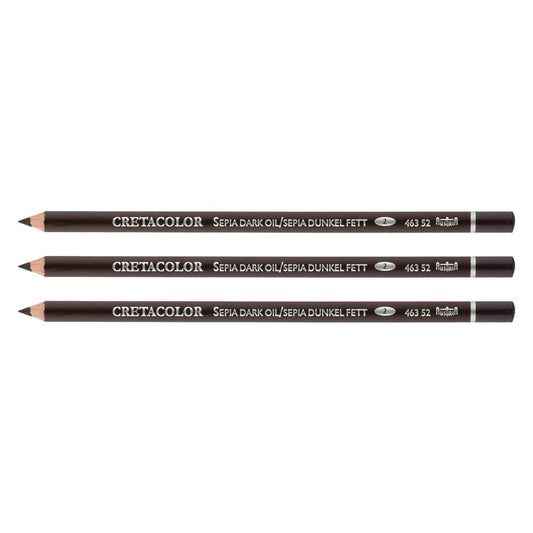 Cretacolor sepia dark  sepia dunkel charcoal pencil set of 3